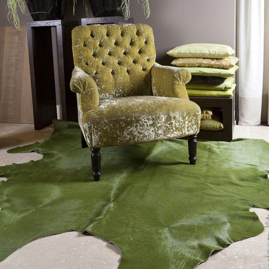 Pergamino Cowhide Rug, Green