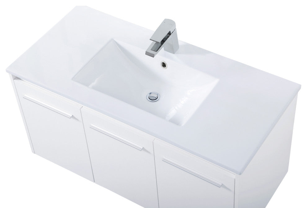 Single Bathroom Floating Vanity, White, 40"