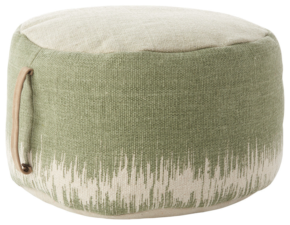 Mina Victory AS263 Pouf, Sage, 20" x 20" x 12"