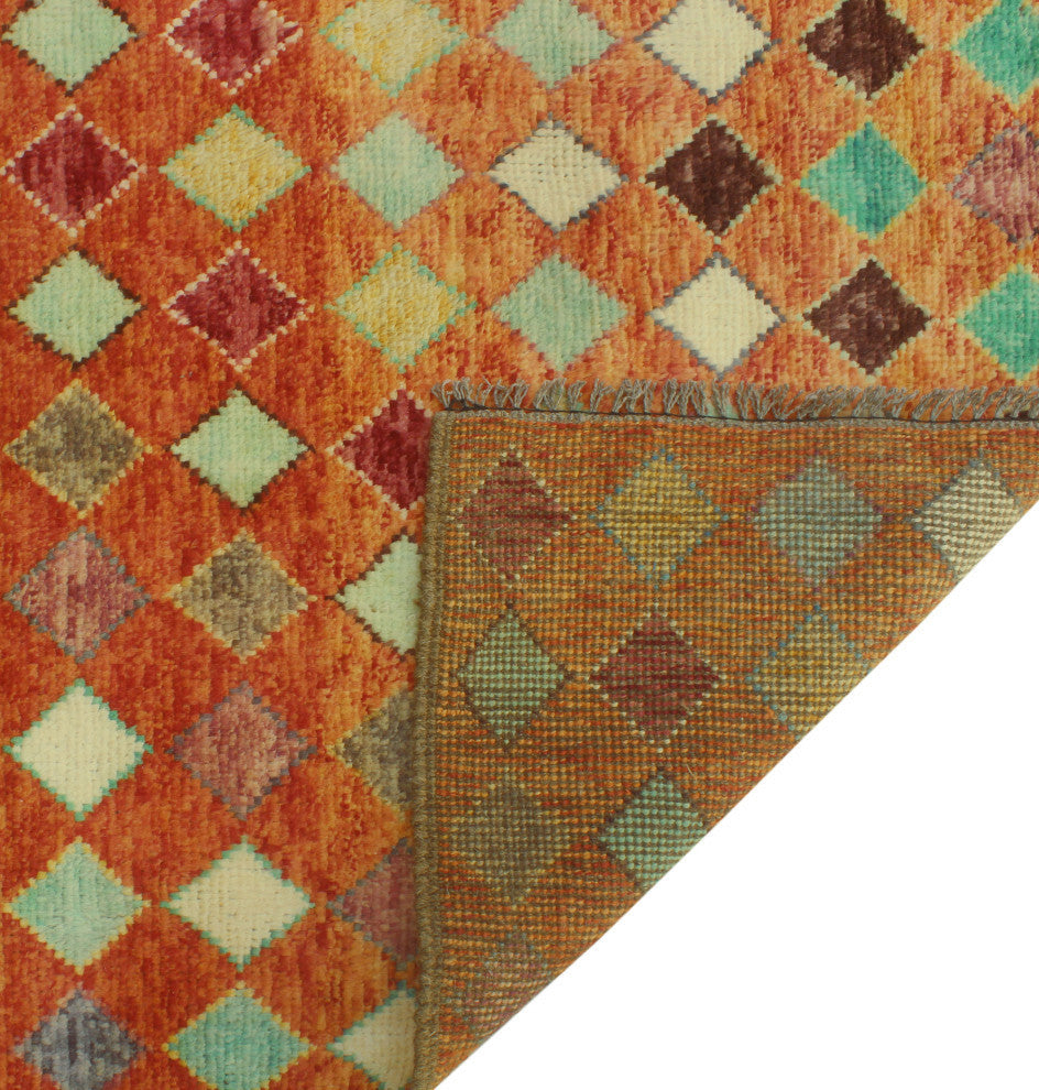 Balochi Shelia Orange/Ivory Rug, 4'0x5'11