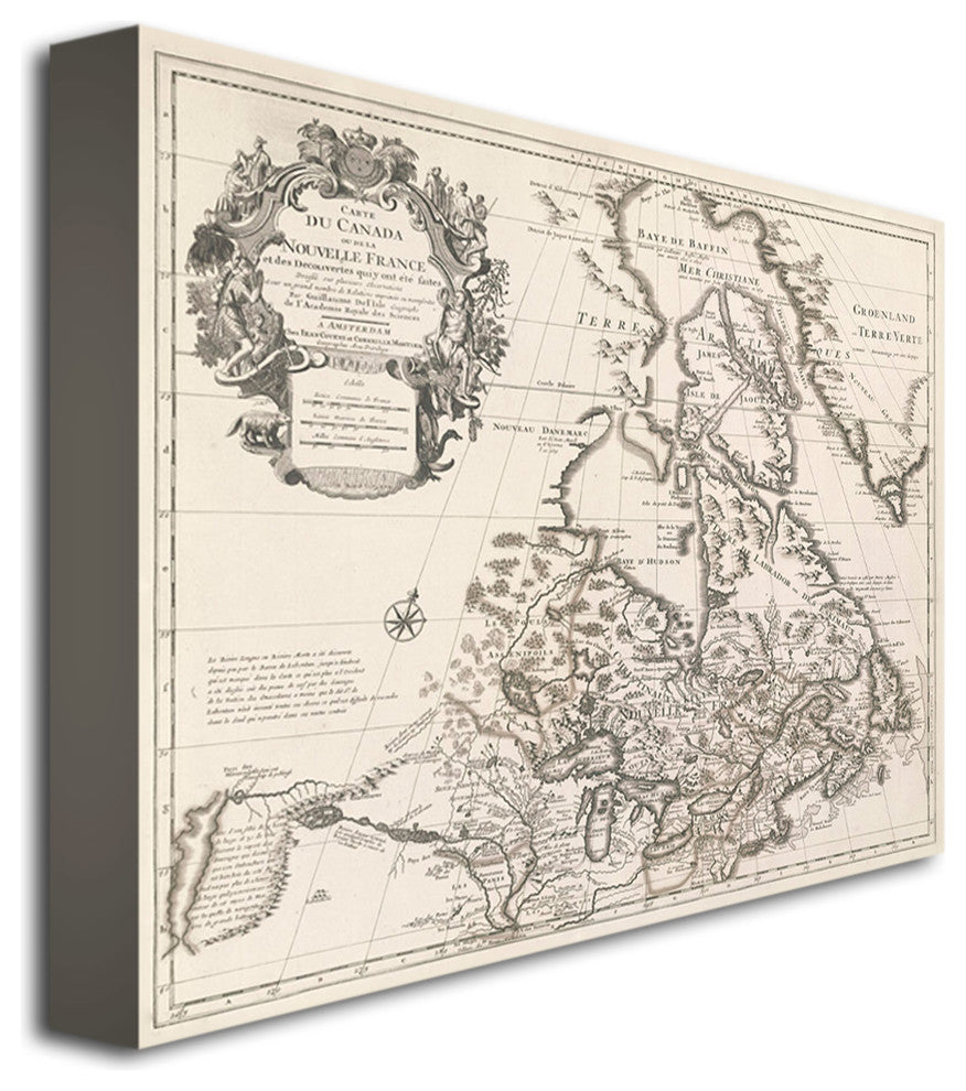 ''Map of Canada or New France'' Canvas Art by Guillaume Delisle