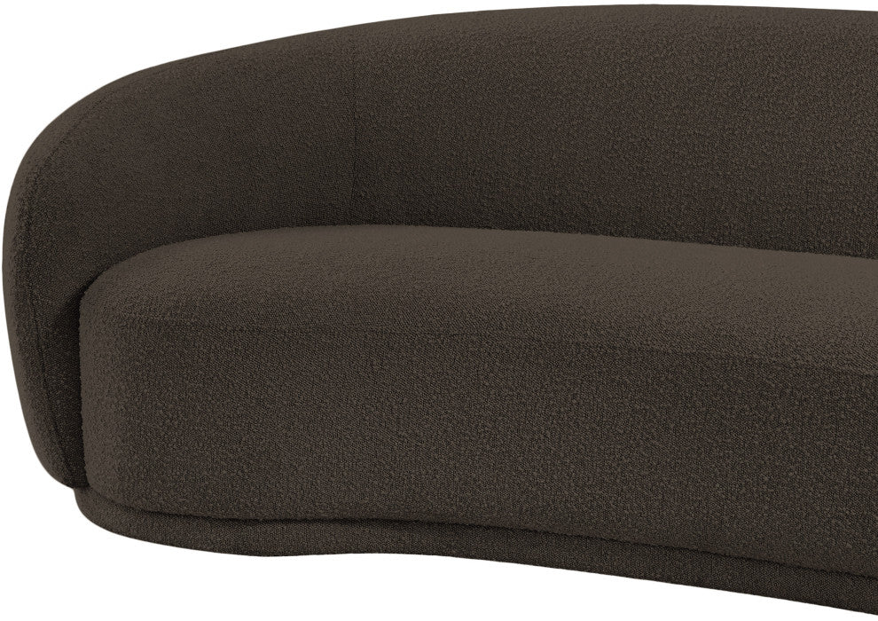 Hyde Boucle Fabric Upholstered, Brown, Loveseat