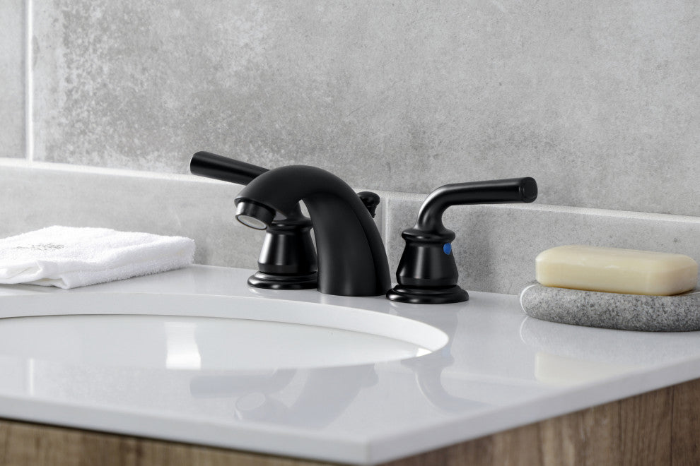 Kingston Brass KB950RXL Mini-Widespread Bathroom Faucet, Pop-Up Drain