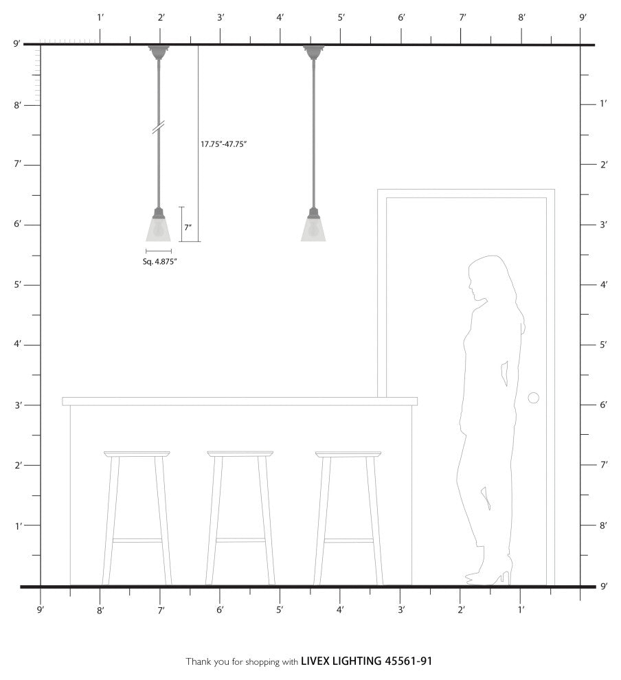 Livex Lighting Mission 1 Light Brushed Nickel Mini Pendant