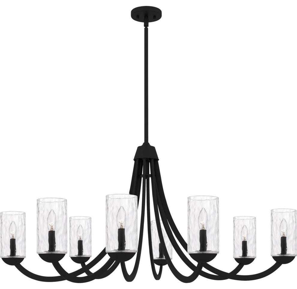 Allard Eight Light Chandelier in Matte Black
