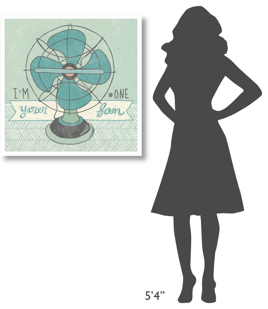 "Retro Fan Gray" Digital Paper Print by Mary Urban, 32"x32"