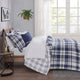Madison Park Essentials Patrick Complete Comforter and Sheet Set, Blue Plaid