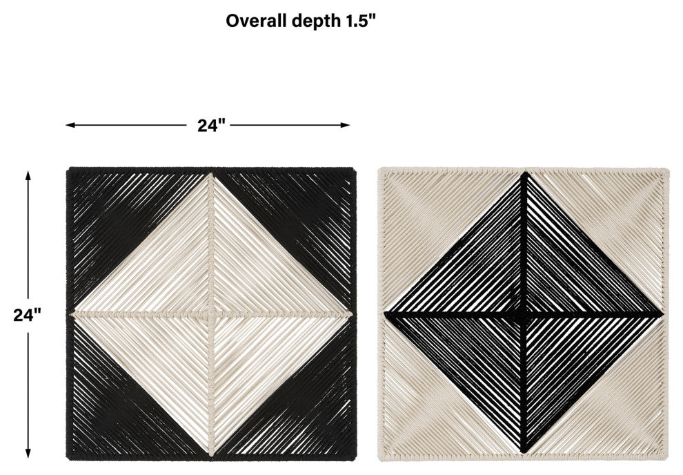Uttermost 04330 Seeing Double Rope Wall Squares Set of 2
