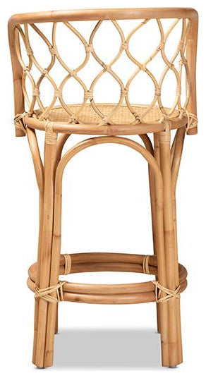 Diana Modern Natural Finished Rattan Counter Stool
