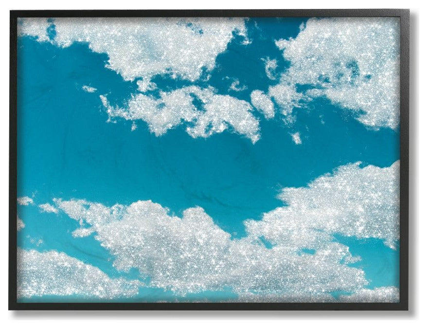 Glam Sparkle Clouds across Blue Sky Glitz,1pc, each 16 x 20