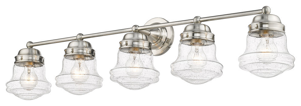 Zlite 736-5V-BN 5-Light Vanity, Clear Seedy