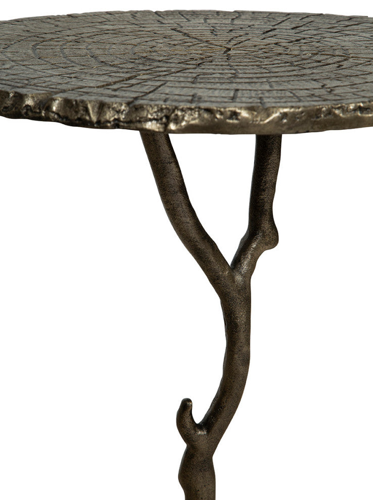 Twigs Aluminum End Table, Deep Gray