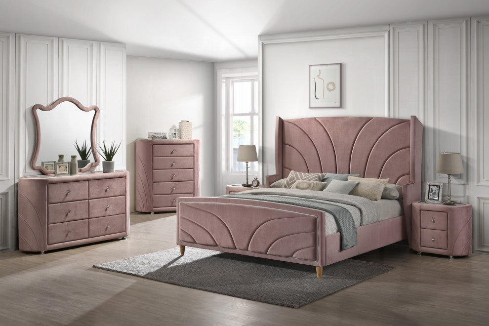Salonia Mirror, Pink Velvet