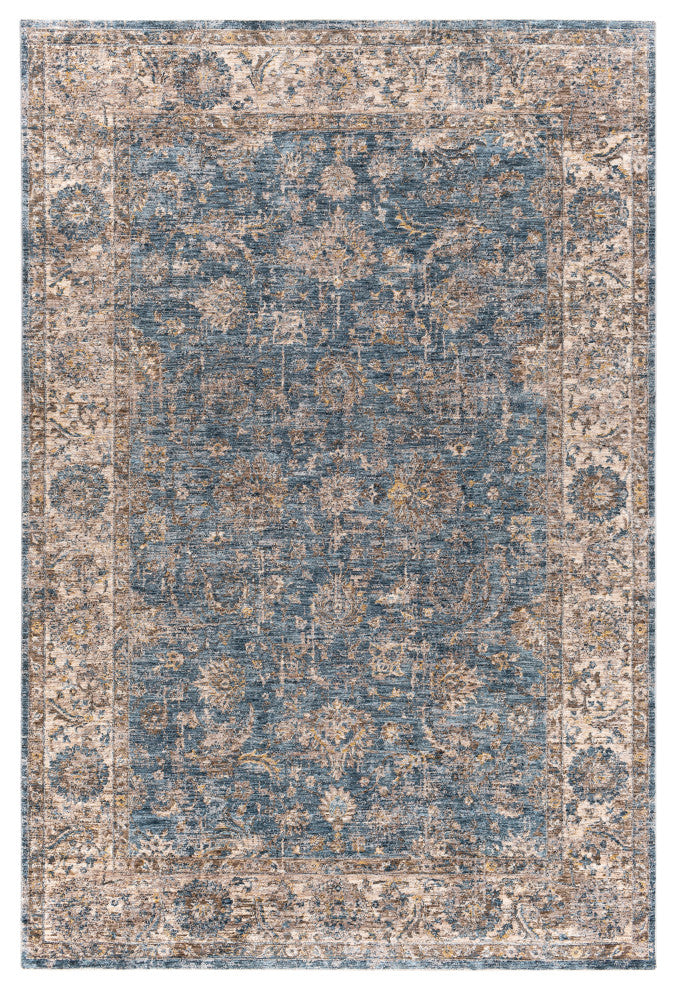 Mirabel Traditional Area Rug, Navy/Gray, 2'7"x4'