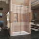 DreamLine Enigma-X Fully Frameless Sliding Shower Door, Brushed Stainless Steel