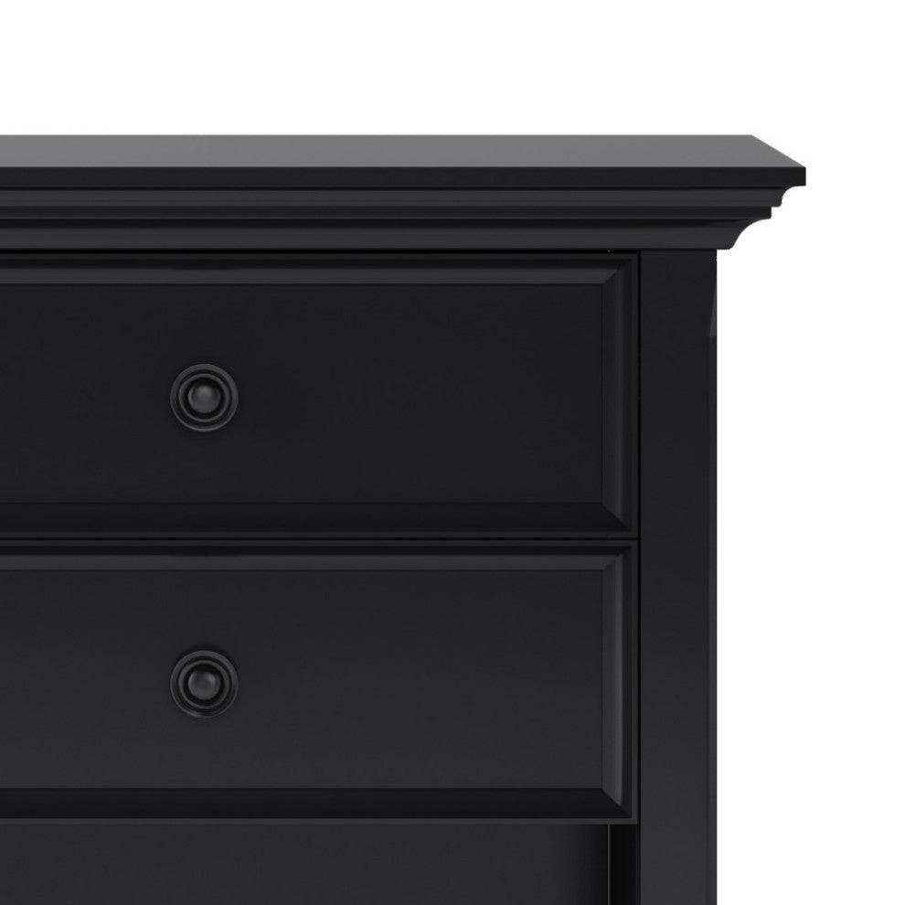 Amherst Solid Wood Bedside Table, Black