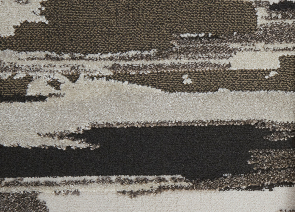 Weave & Wander Kayden Streak/Painterly Rug, Brown/Ivory, Rug, Brown, 4' X 6'
