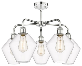 Cindyrella 5-Light 26" Stem Chandelier, Polished Chrome, Clear Shade