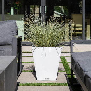 Nobleton Square Planter, White, 22 Inch, 1 Pack