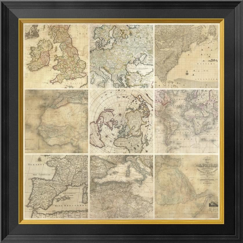 "Around the World II" Framed Canvas Giclee by Joannoo, 22"x22"