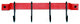12" Bar Rack Red with 4 Black Regular Hooks