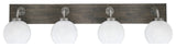Oxbridge, Bath Bar, Graphite & Painted Distressed Wood-look, 5.75" White Marble