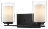 Willow Two Light Vanity, Matte Black