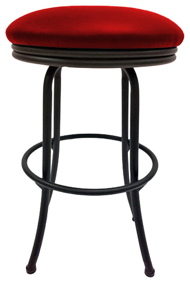 Peyton Fire Red 26inch Counter Height Black Frame Swivel Bar Stool