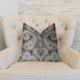 Paragon Brown, Blue and Beige Luxury Throw Pillow, 22"x22"