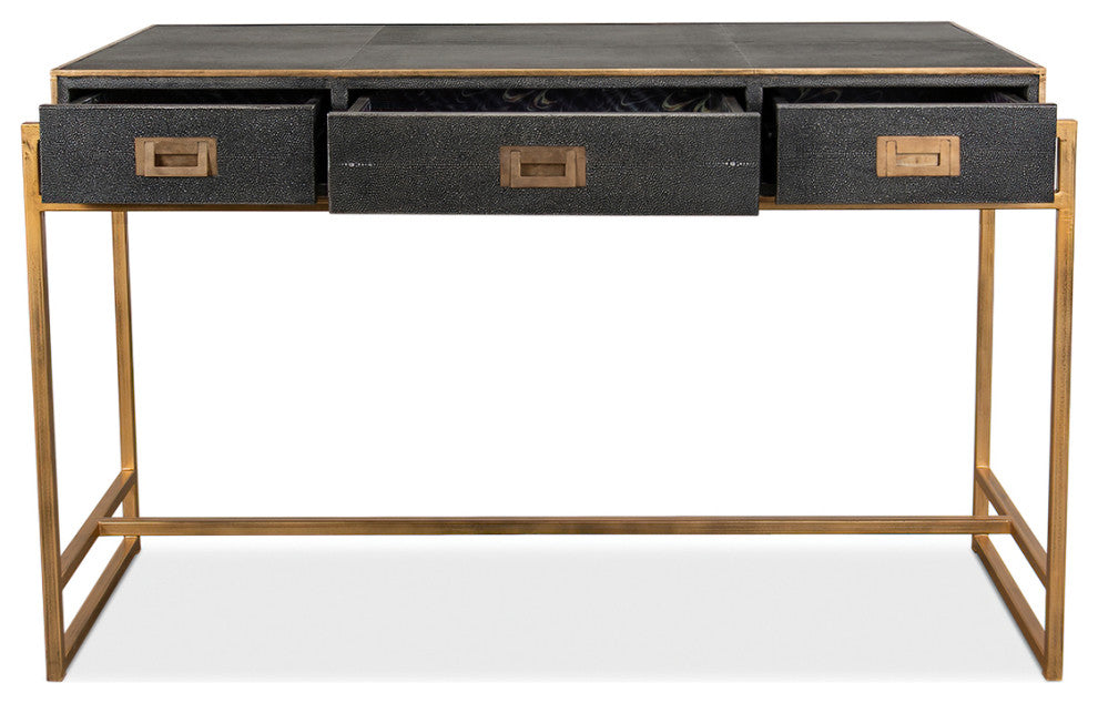 Modern Shagreen Leather Desk