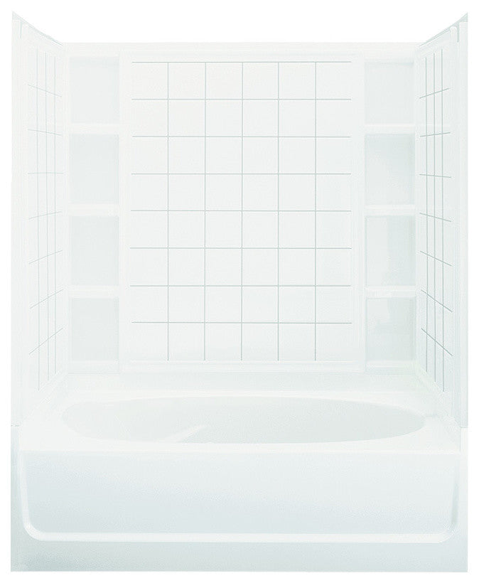 Sterling Ensemble 60.25"x42"x72" Vikrell Right-Hand Bath, White