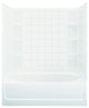 Sterling Ensemble 60.25"x42"x72" Vikrell Right-Hand Bath, White