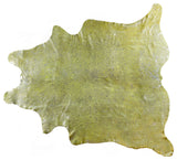 5'x7' Scotland Cowhide Rug, Lime and Silver