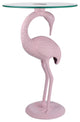 Blanche Classic Mid-Century Glass Top Flamingo End Table
