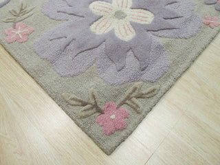 EORC Gray Hand-Tufted Wool Kid's Butterfly Rug 2' x 3'