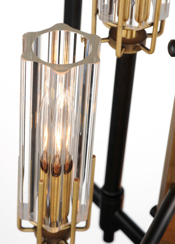 Maxim 16116CL Flambeau 6 Light 14"W Chandelier - Black / Antique Brass