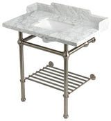 LMS36MBSQB8 36" Console Sink with Brass Legs (8-Inch, 3 Hole)