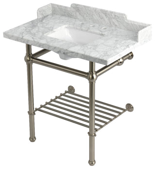 LMS36MBSQB8 36" Console Sink with Brass Legs (8-Inch, 3 Hole)