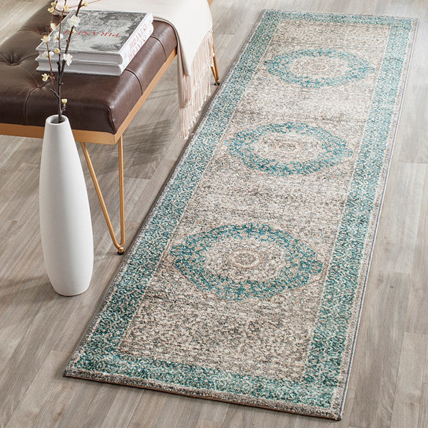 Safavieh Sofia Sof365A  Rug, Light Grey/Blue, 6'7" X 9'2"