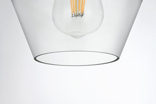 Home Living 8" Pendant Clear Shade, Satin Gold