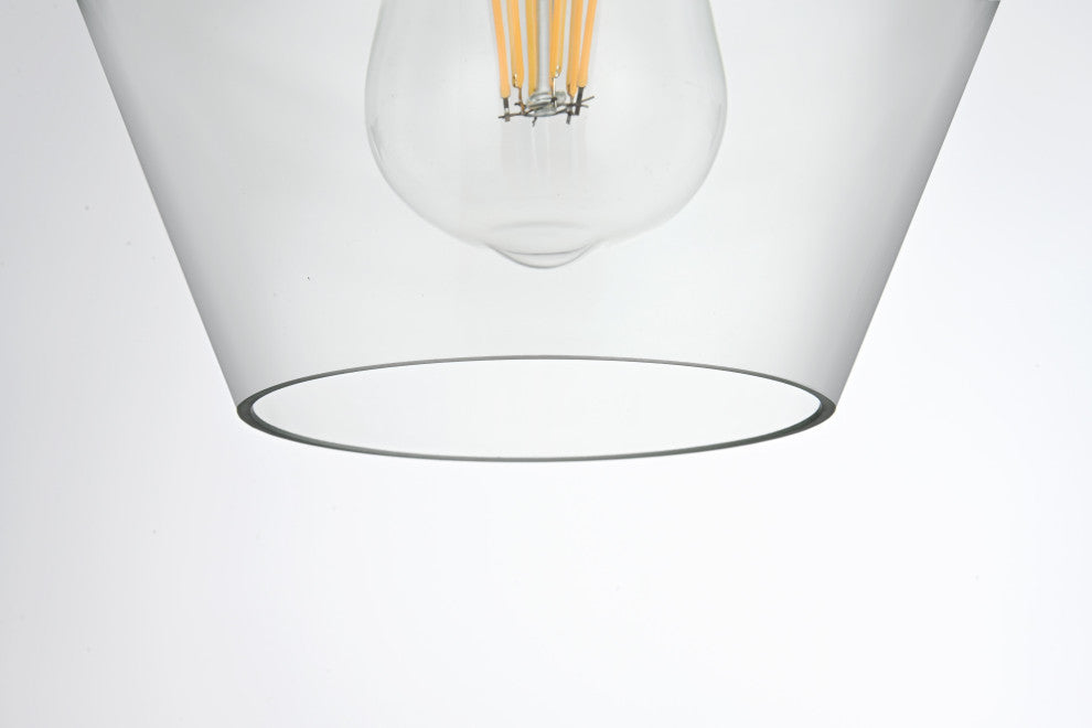 Home Living 8" Pendant Clear Shade, Satin Gold