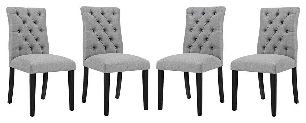 Light Gray Duchess Dining Chair Fabric Set of 4
