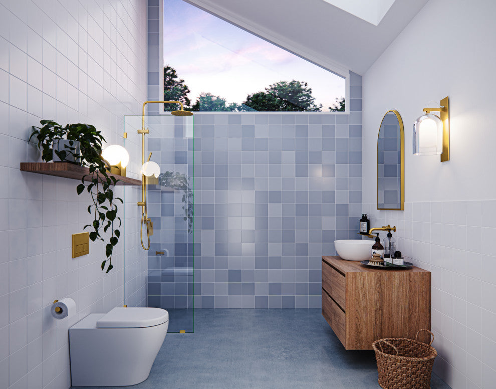 78"x23" Frameless Shower Door Single Fixed Panel, Satin Brass