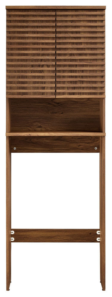 Render Over the Toilet Bathroom Storage Cabinet, Walnut