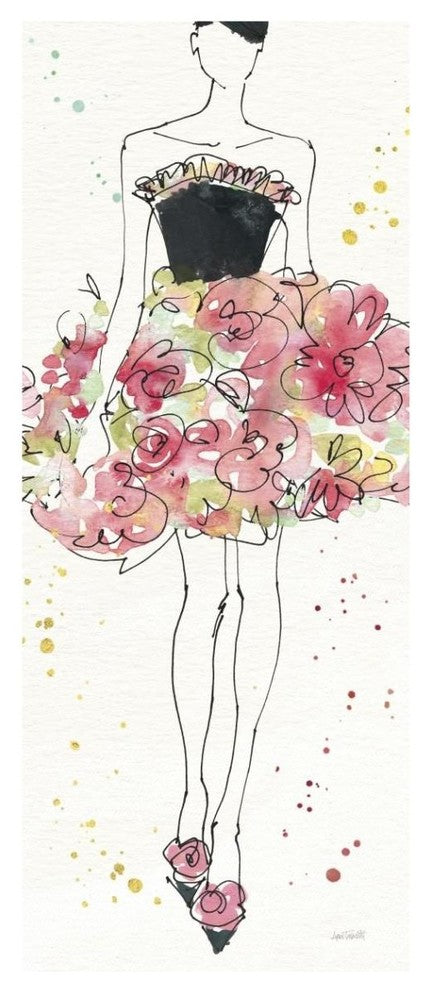 "Floral Fashion II" Digital Paper Print by Anne Tavoletti, 18"x42"