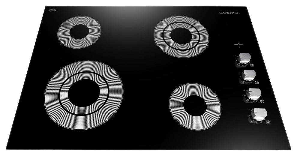 30" Electric Ceramic Glass Cooktop, Black With 4 Electric Burners
