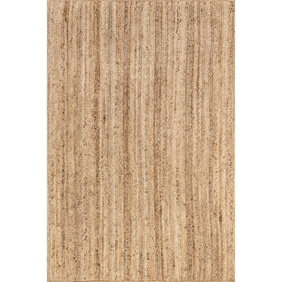 Nuloom Rigo Hand Woven Farmhouse Jute Area Rug, Natural 8'Square