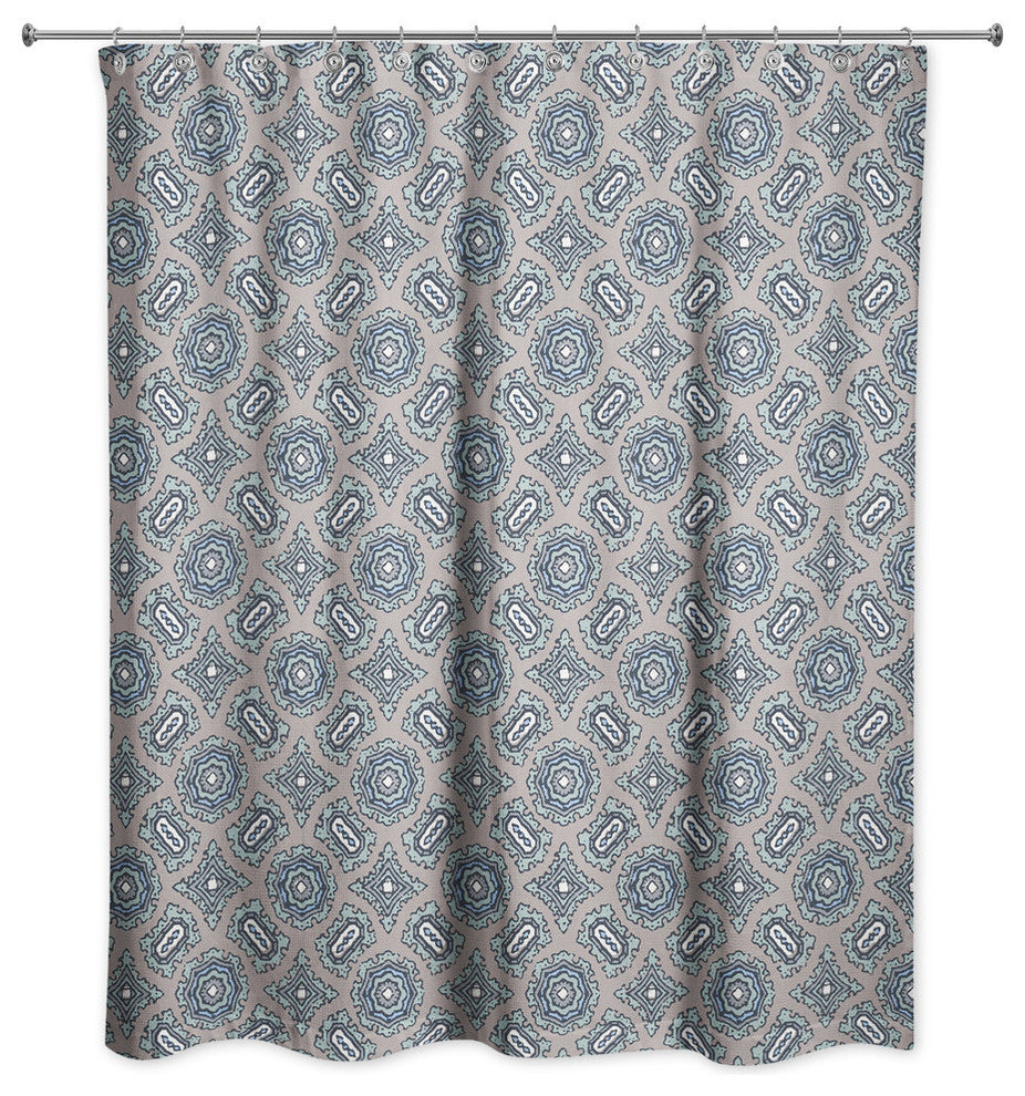 Mandala Pattern in Blue Shower Curtain
