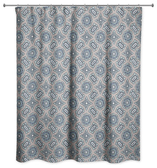 Mandala Pattern in Blue Shower Curtain