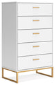 Socalle White/Gold Chest of Drawers
